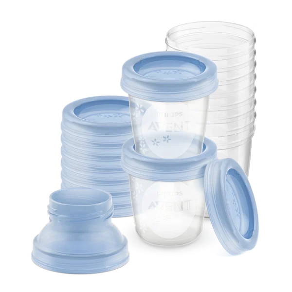 BREAST MILK STORAGE CUPS 180ML What is included•180ml/6oz storage cups: 10 (re-usable) pcs•Lids: 10 pcs•Adapter: 2x