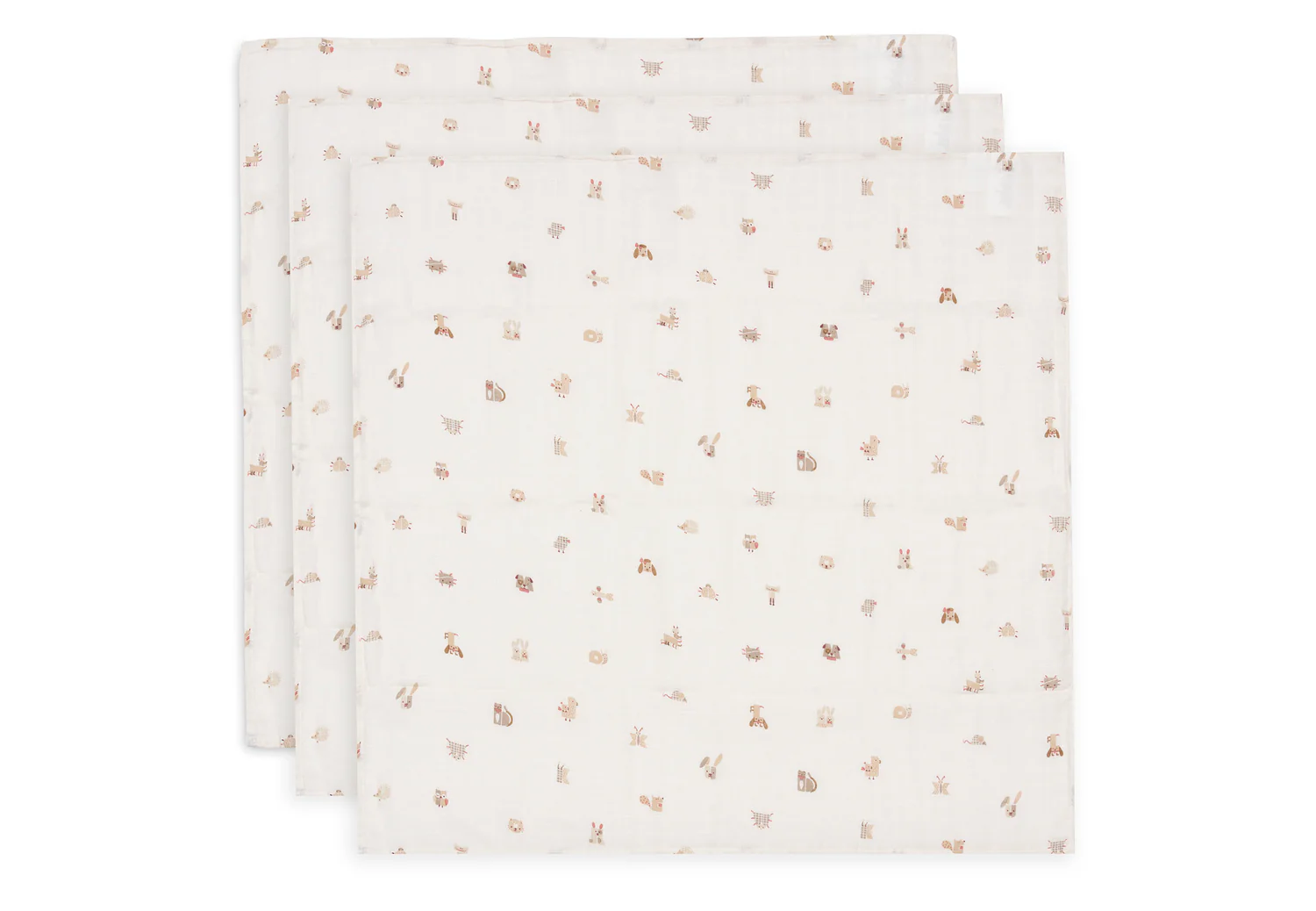 Mbulese e holle Muslin 70x70cm - Animal Friends (3cope)