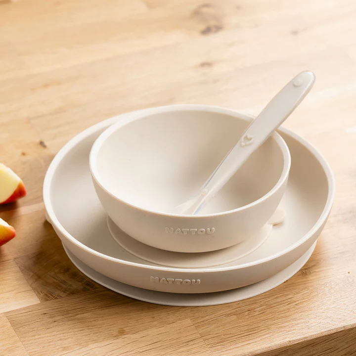 Set ushqimi për Fëmijë prej Silikoni, 3 copë - Clay