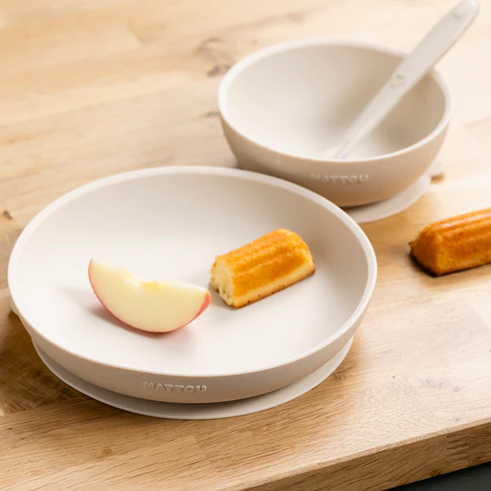 Set ushqimi për Fëmijë prej Silikoni, 3 copë - Clay - Figura 2