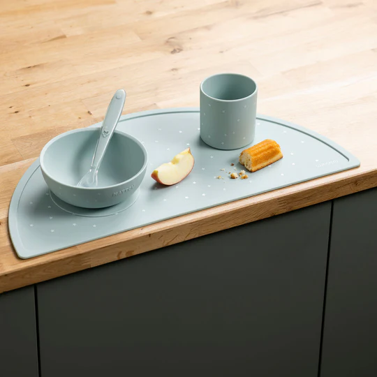 Set ushqimi për Fëmijë prej Silikoni, 4 copë - Green