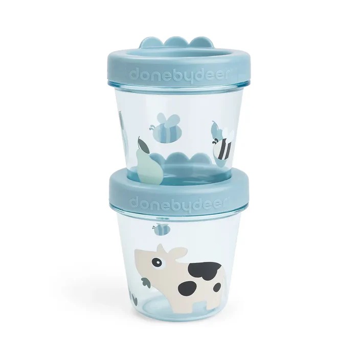 Tas per ushqim set 2 cope - Tiny farm Blue