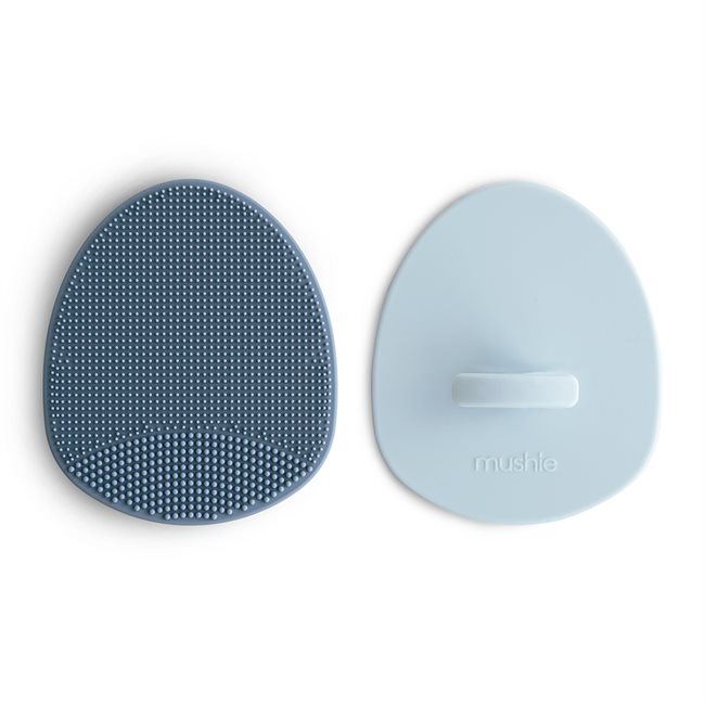 Furça për larjen e bebit Mushie, 2 cope - Tradewinds/Periwinkle
