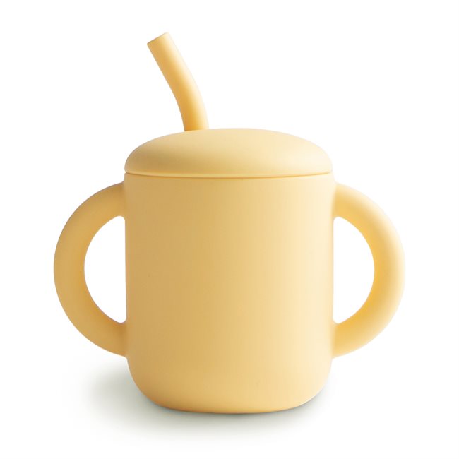 Tas selikoni me pip Mushie - Pale Daffodil