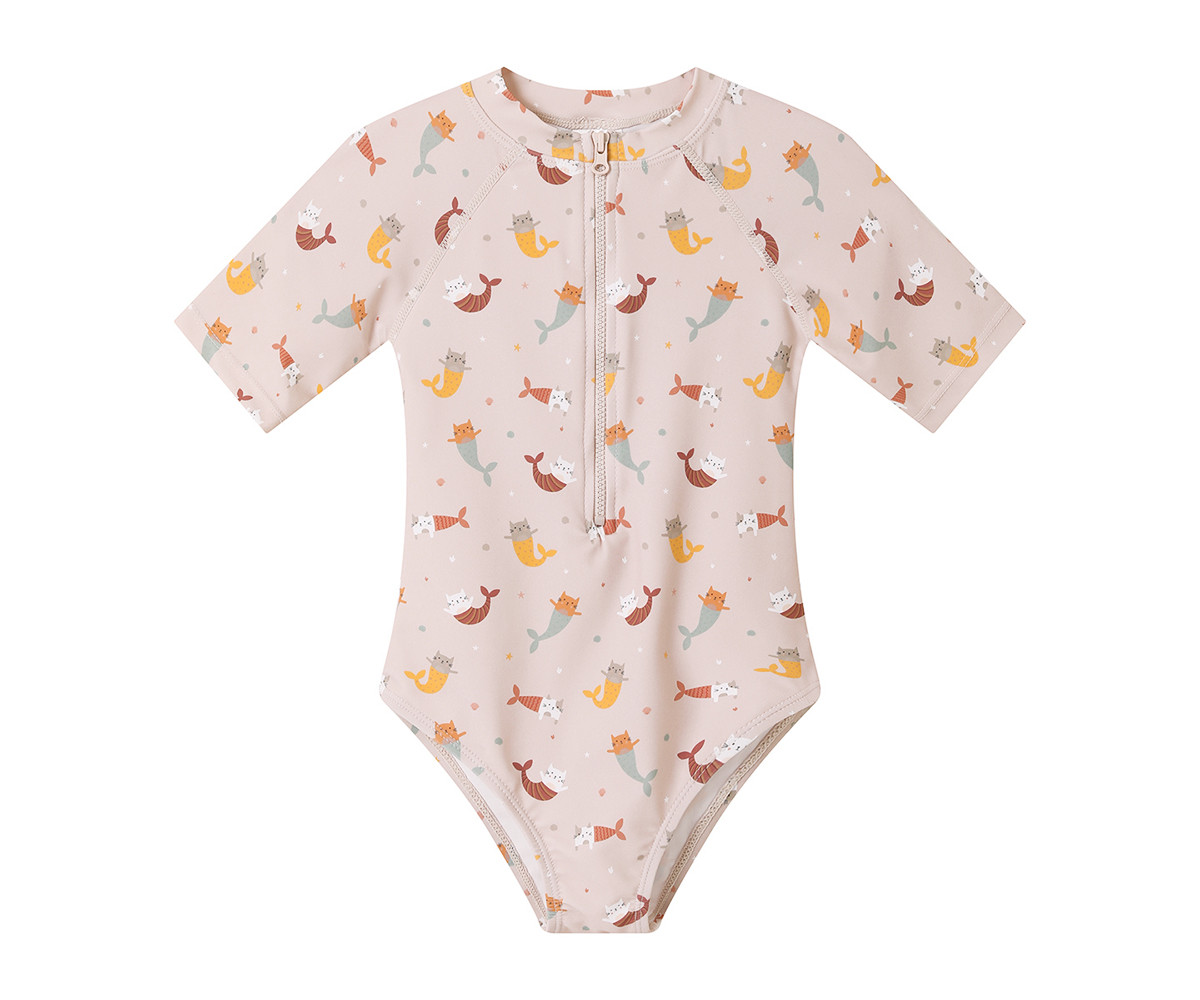 Bikini te kapura per vajza me mbrojtje UPF 50+, Mermaid Cats - XS