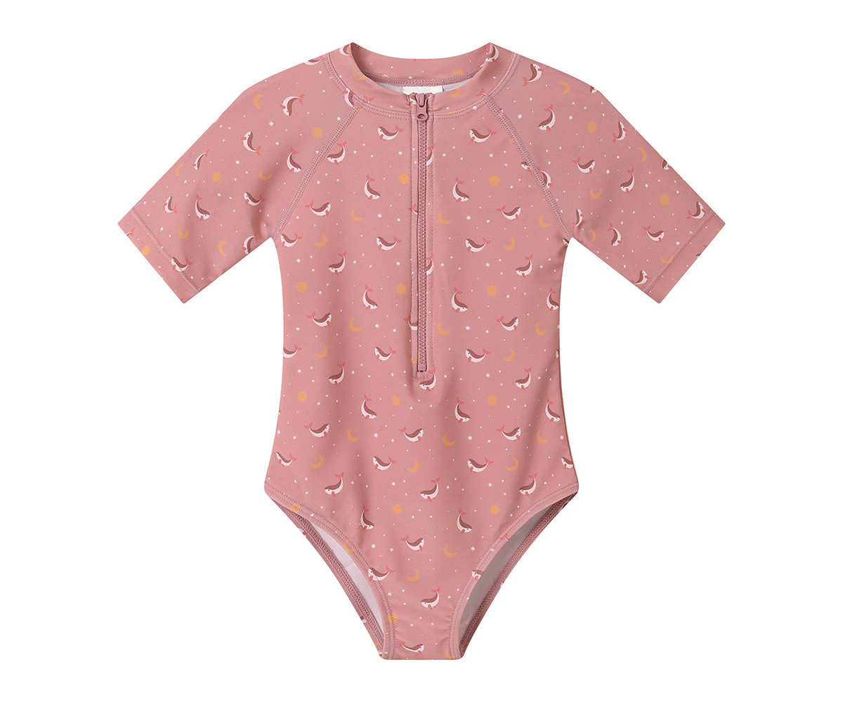 Bikini te kapura per vajza me mbrojtje UPF 50+,Whale Pink -M