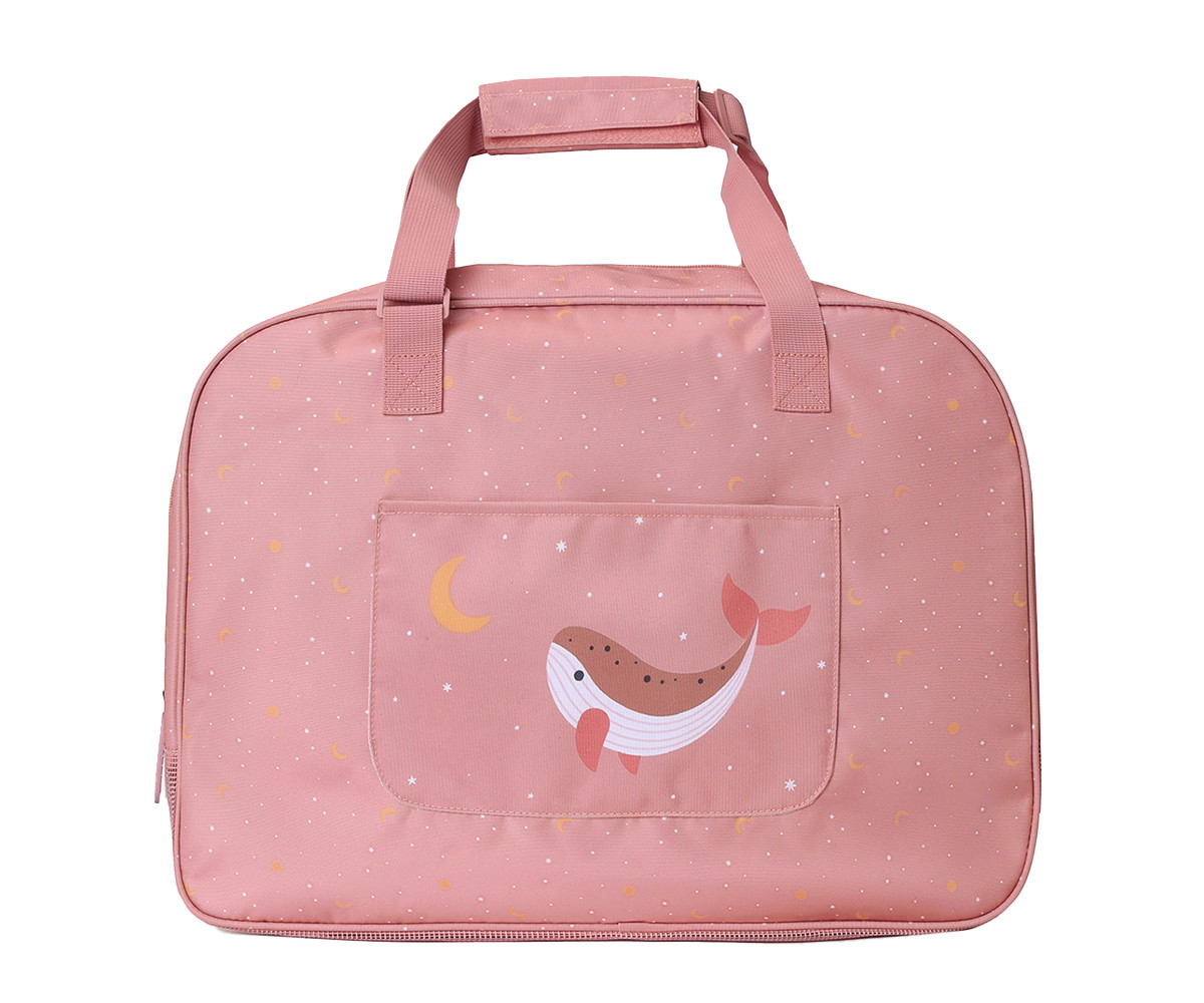 Çantë plazhi me rrjetë Whale Pink